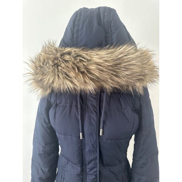 Abercrombie & Fitch Navy blue winter snow coat jacket Sz M Christmas holidays - Picture 1 of 9